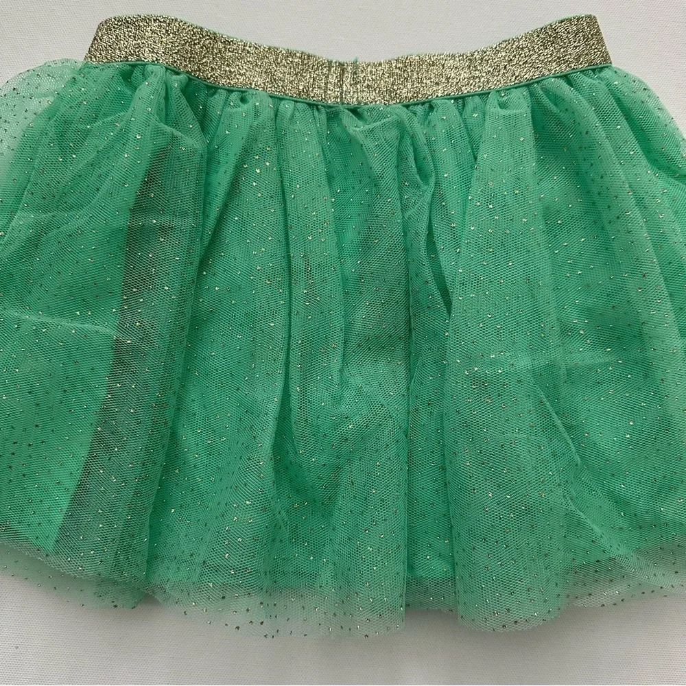 Green and Gold Toddler Girl Tutu Skirt Size 4T